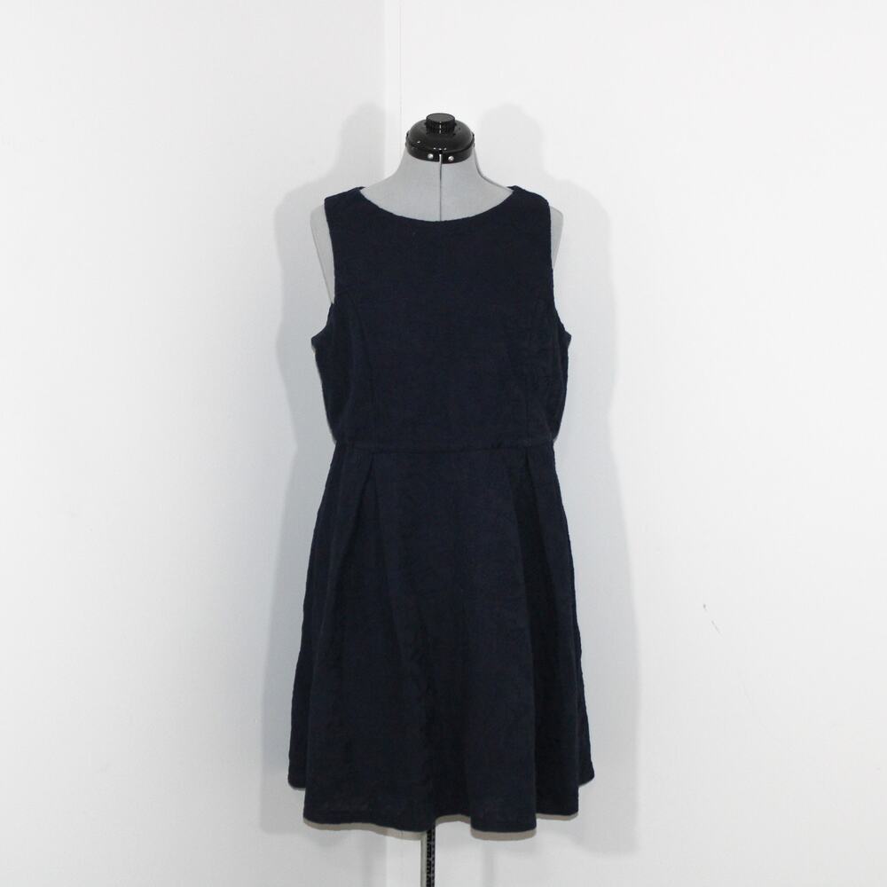 Ann Taylor Navy Blue Lace Fit and Flare Dress Size 14P
